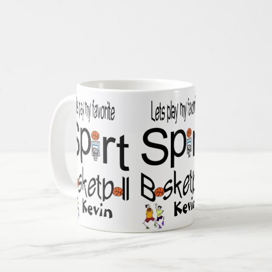 Basketball-Tasse Sport Kaffeetasse (Vorderseite Links)