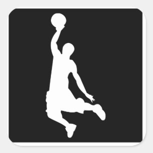 Basketball tauchen ein quadratischer aufkleber