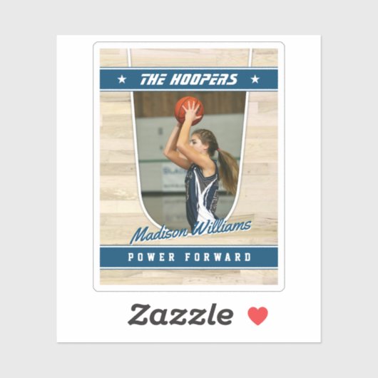Basketball Team Anpassbare Blue Souvenir Aufkleber (Blatt)