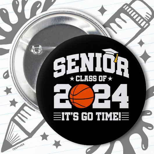 Basketball Team Class 2024 Abschluss Senior 2024 Button