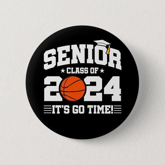Basketball Team Class 2024 Abschluss Senior 2024 Button (Vorderseite)