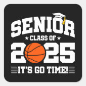 Basketball Team Class 2025 Abschluss Senior 2025 Quadratischer Aufkleber (Vorderseite)