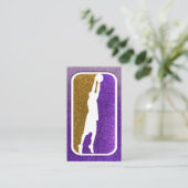 Basketball-Team-Coach für lila und Gold-Glitzer Visitenkarte (Stehend Vorderseite)