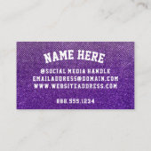 Basketball-Team-Coach für lila und Gold-Glitzer Visitenkarte (Rückseite)