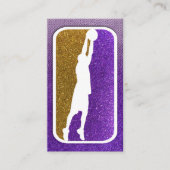 Basketball-Team-Coach für lila und Gold-Glitzer Visitenkarte (Vorderseite)