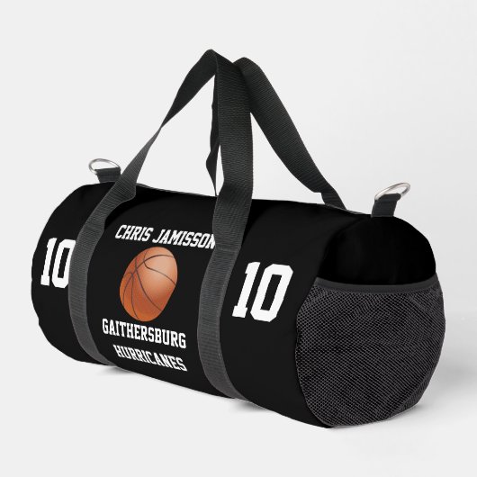 Basketball Team Coach oder Player Black Personalis Duffle Bag (Rechte Ecke)