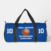 Basketball Team Coach oder Player Blue Personalisi Duffle Bag (Vorderseite)