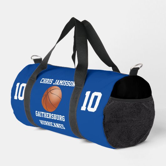 Basketball Team Coach oder Player Blue Personalisi Duffle Bag (Rechte Ecke)