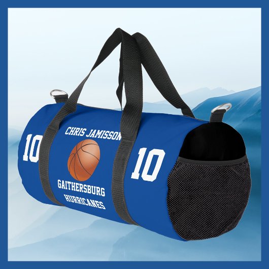 Basketball Team Coach oder Player Blue Personalisi Duffle Bag