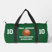 Basketball-Team-Coach oder Spieler Grün Personalis Duffle Bag (Vorderseite)