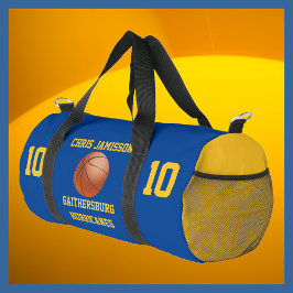 Basketball Team Coach Spieler Blue Gold Personalis Duffle Bag