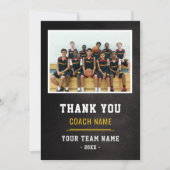 Basketball Team Coach Thank You Photo  Dankeskarte (Vorderseite)