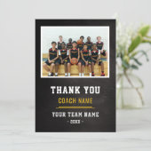 Basketball Team Coach Thank You Photo  Dankeskarte (Stehend Vorderseite)