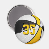 Basketball Team Farben Geschenke schwarzes Gold Magnet (Vorderseite/Rückseite)