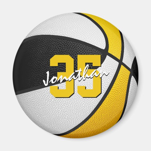 Basketball Team Farben Geschenke schwarzes Gold Magnet (Vorne)