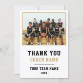 Basketball-Team-Foto-Trainer  Dankeskarte (Vorderseite)