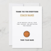 Basketball-Team-Foto-Trainer  Dankeskarte (Rückseite)