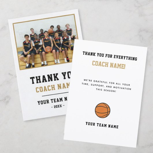 Basketball-Team-Foto-Trainer  Dankeskarte