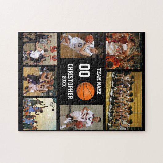 Basketball Team FotoCollage Puzzle (Horizontal)