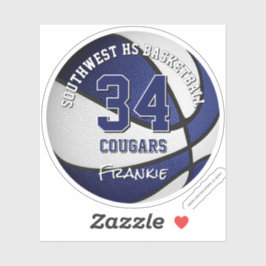 Basketball-Team: Kinder heißen blau Aufkleber