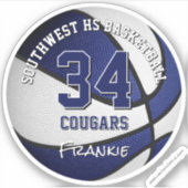 Basketball-Team: Kinder heißen blau Aufkleber (Vorderseite)