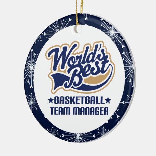 Basketball-Team-Manager Keramik Ornament (Links)