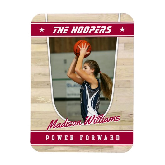 Basketball Team Maßgeschneiderte Red Souvenir Magnet (Vertikal)