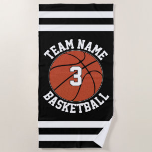 Basketball Team Name & Spielernummer Strandtuch