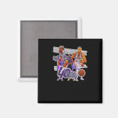 Basketball Team Sacramento Squad Design 1 Magnet (Vorderseite/Rückseite)