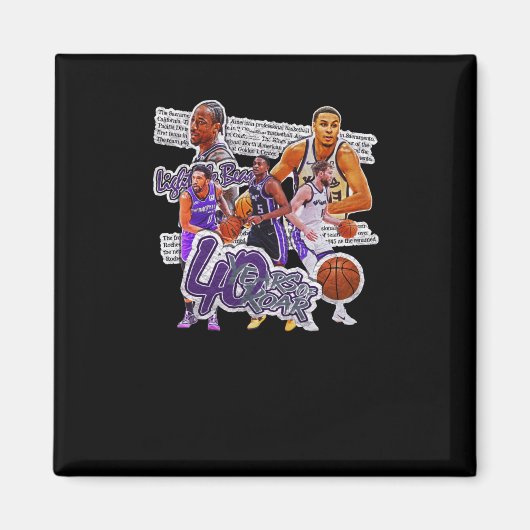 Basketball Team Sacramento Squad Design 1 Magnet (Vorne)