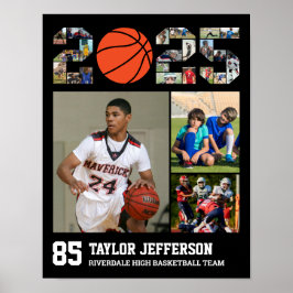 Basketball Team Senior Class of 2025 Foto Collage Poster