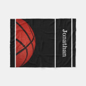 Basketball-Team-Spieler fa, Name schwarz Fleecedecke (Vorderseite (Horizontal))