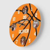Basketball Team Spielergeist Große Wanduhr (Winkel)