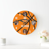 Basketball Team Spielergeist Große Wanduhr (Zuhause)