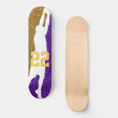 Basketball Team Sport Glitzer Uni Skateboard (Vorderseite)