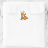 Basketball Teddy Bear Runder Aufkleber (Tasche)