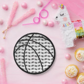 Basketball-Teller mit schwarzem und weißem Hinterg Pappteller (Party)