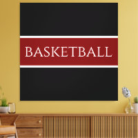 BASKETBALL Text Athletik Tiefrot Schwarze Streifen