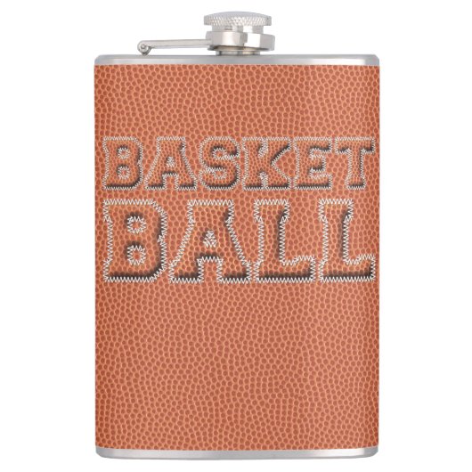 Basketball Text und Textur Flachmann (Vorderseite)