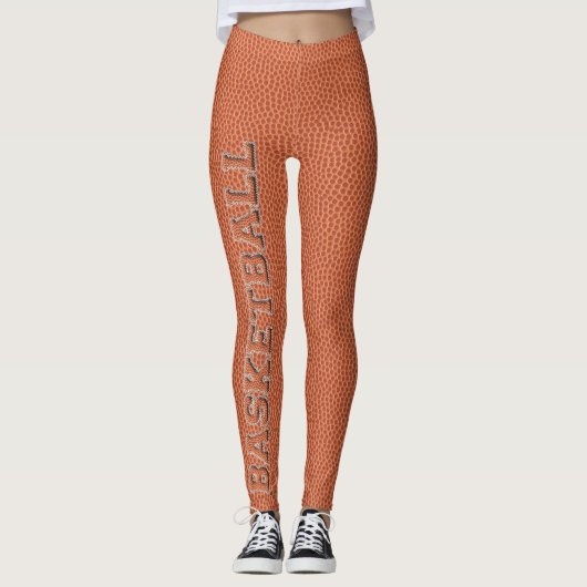 Basketball Text und Textur Leggings (Vorderseite)