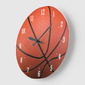 Basketball Textur | Zeit für Sport Große Wanduhr (Winkel)