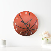 Basketball Textur | Zeit für Sport Große Wanduhr (Zuhause)