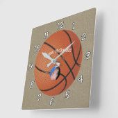 Basketball Textured Background Foto personalisiere Quadratische Wanduhr (Winkel)