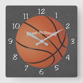 Basketball Textured Background Foto personalisiere Quadratische Wanduhr