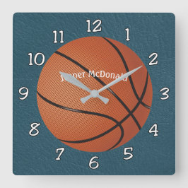 Basketball Textured Background Foto personalisiere Quadratische Wanduhr