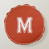 Basketball Textured Sports Rundes Kissen (Rückseite)