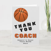 Basketball Thank you Coach Card Dankeskarte (Vorderseite)