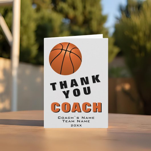 Basketball Thank you Coach Card Dankeskarte