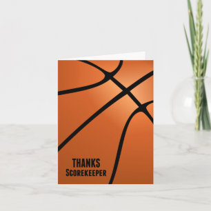 Basketball Thanks Scorekeeper Customizable Blank Dankeskarte