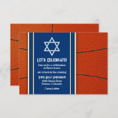 Basketball Thema Bar Mitzvah Empfang Einladung (Vorne/Hinten)